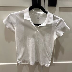 Lands' End Girls’ White Polo Shirt